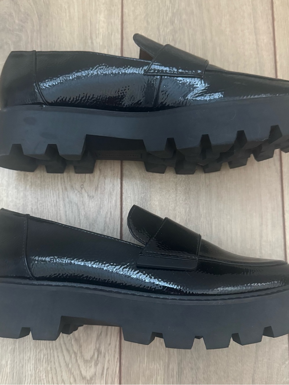 Franco Sarto Black Patent Leather Penny Loafers - Picture 3 of 7
